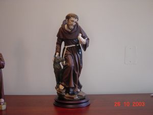 San Francisco Javier con paloma y lobo