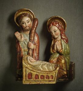 Nacimiento Romanico unido 24x20x11cm madera
